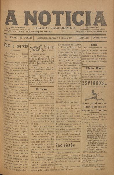 Capa de um dos jornais.