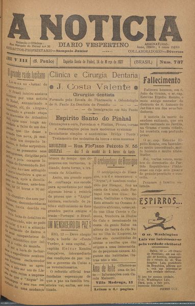 Capa de um dos jornais.