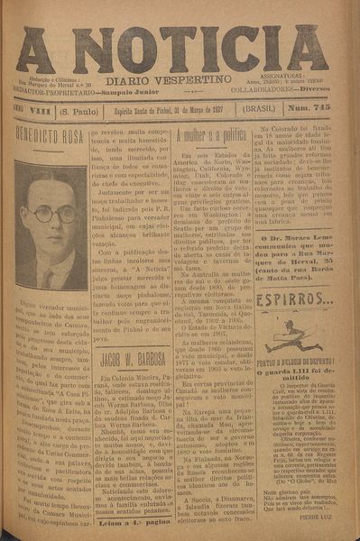 Capa de um dos jornais.