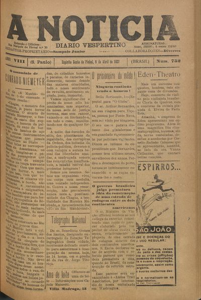Capa de um dos jornais.