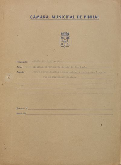 Capa de um dos livros da Câmara.