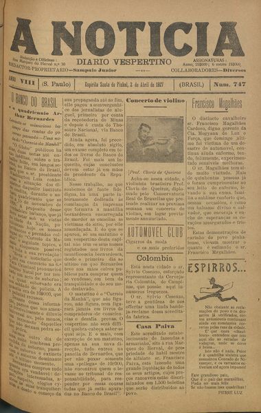 Capa de um dos jornais.