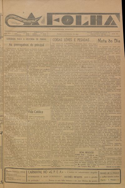 Capa de um dos jornais.