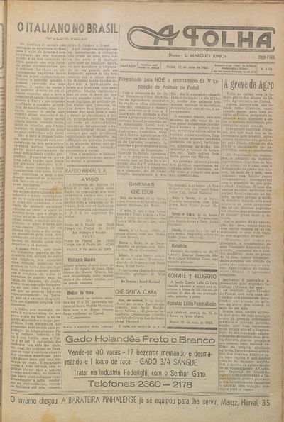 Capa de um dos jornais.