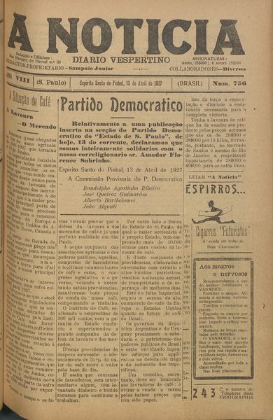 Capa de um dos jornais.