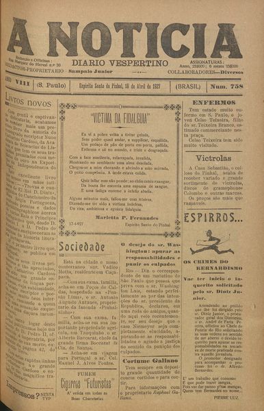 Capa de um dos jornais.