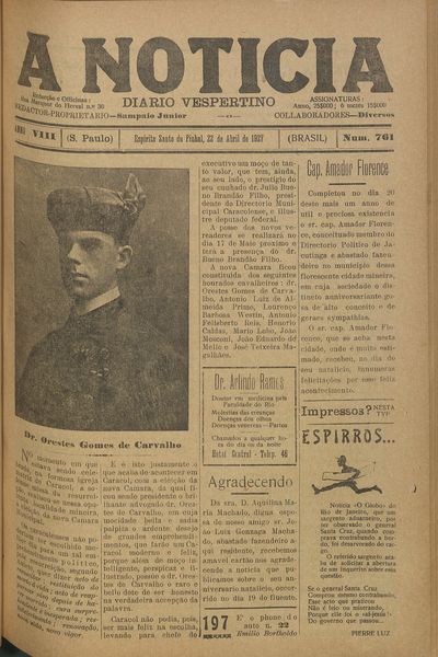 Capa de um dos jornais.