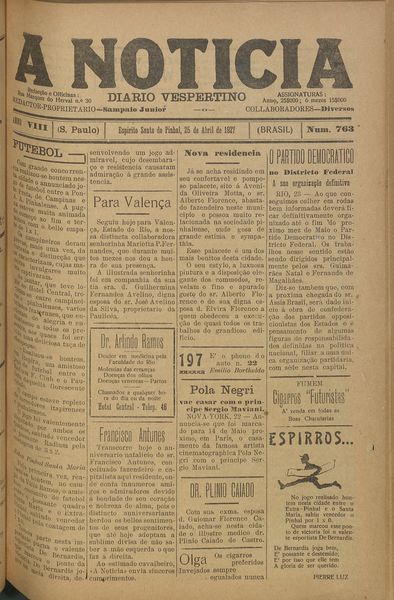 Capa de um dos jornais.