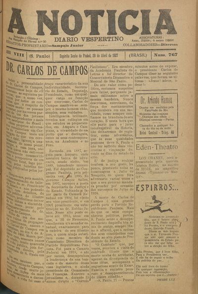 Capa de um dos jornais.