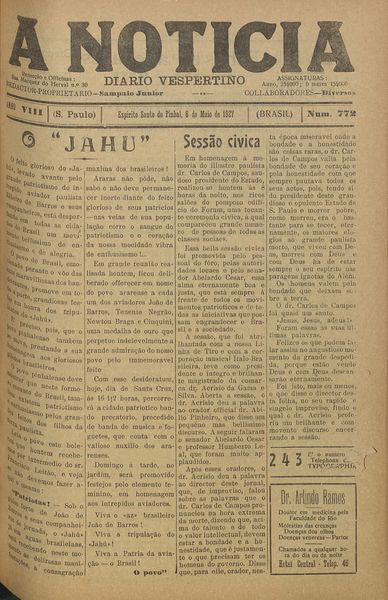 Capa de um dos jornais.