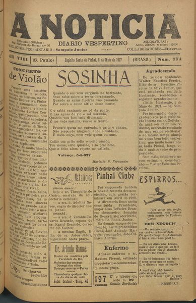Capa de um dos jornais.