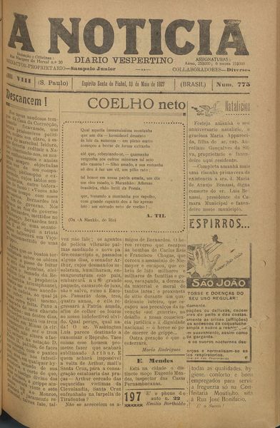 Capa de um dos jornais.