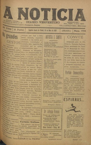 Capa de um dos jornais.
