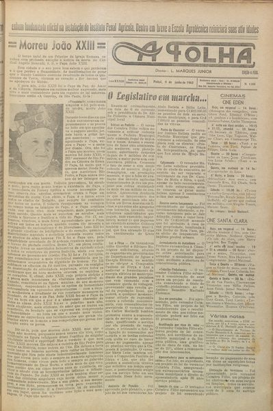 Capa de um dos jornais.