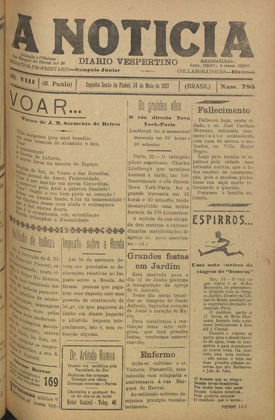 Capa de um dos jornais.