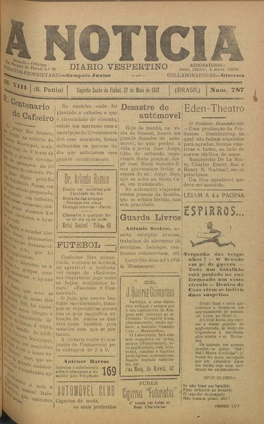 Capa de um dos jornais.