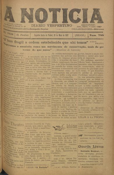 Capa de um dos jornais.