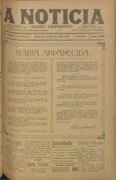 Capa de um dos jornais.