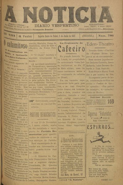 Capa de um dos jornais.