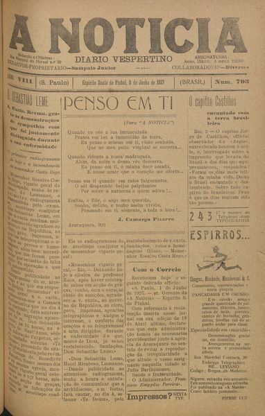 Capa de um dos jornais.