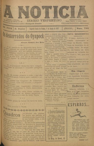 Capa de um dos jornais.
