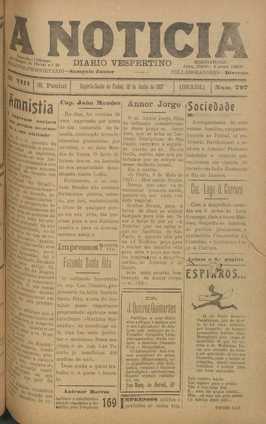 Capa de um dos jornais.