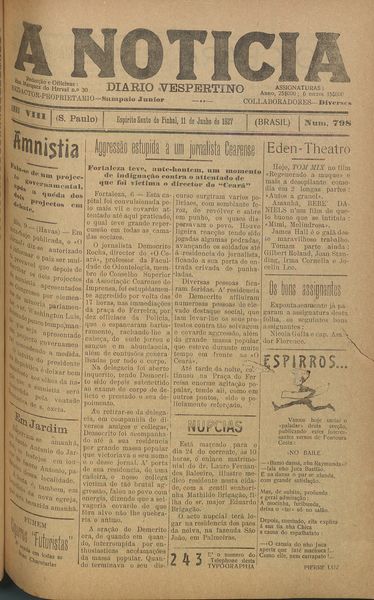Capa de um dos jornais.