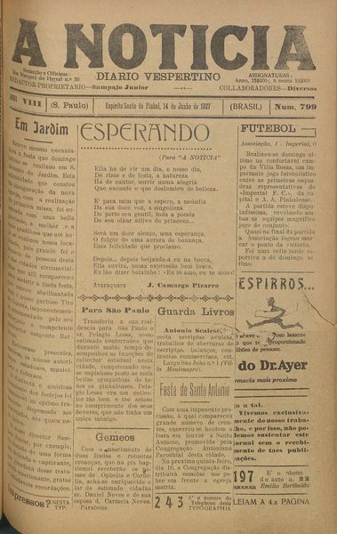Capa de um dos jornais.