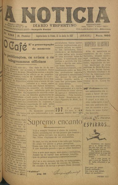 Capa de um dos jornais.