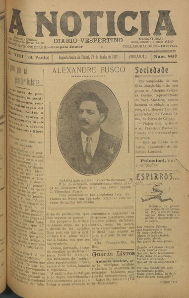 Capa de um dos jornais.