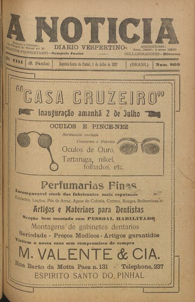 Capa de um dos jornais.