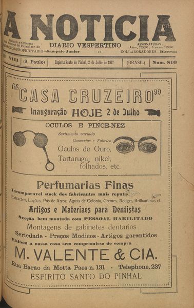 Capa de um dos jornais.