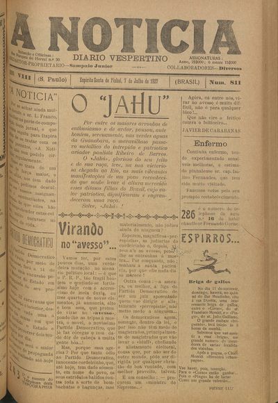 Capa de um dos jornais.