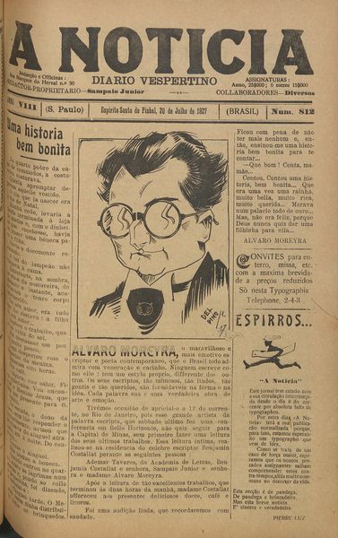 Capa de um dos jornais.