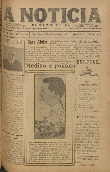 Capa de um dos jornais.