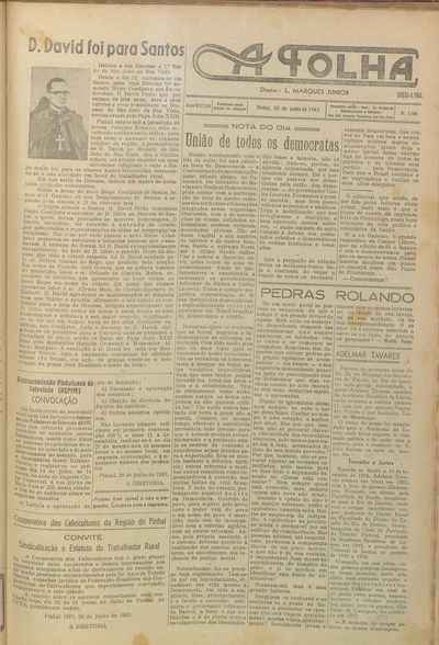Capa de um dos jornais.