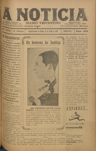 Capa de um dos jornais.