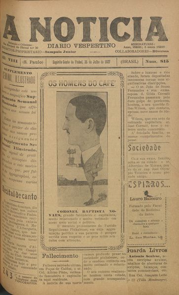 Capa de um dos jornais.