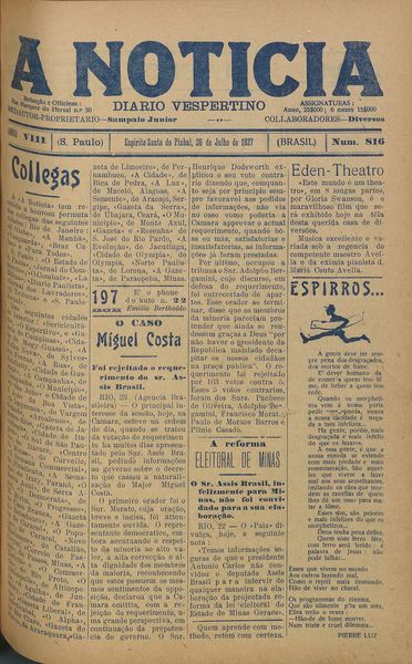 Capa de um dos jornais.