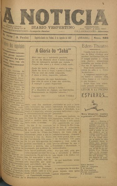 Capa de um dos jornais.