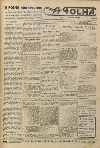 Capa de um dos jornais.