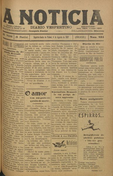 Capa de um dos jornais.