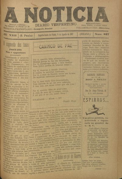 Capa de um dos jornais.