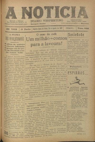 Capa de um dos jornais.