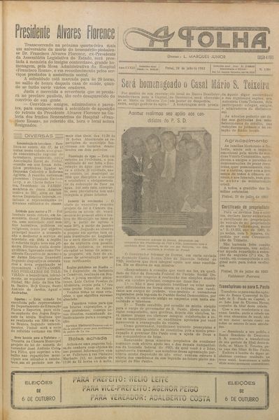 Capa de um dos jornais.