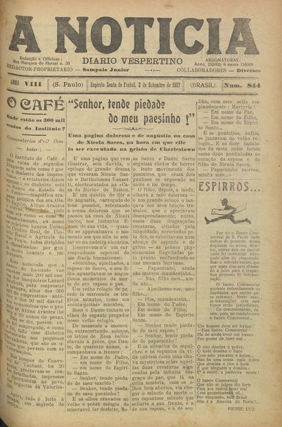 Capa de um dos jornais.