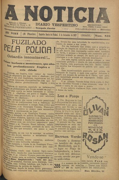 Capa de um dos jornais.