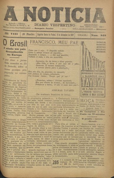Capa de um dos jornais.