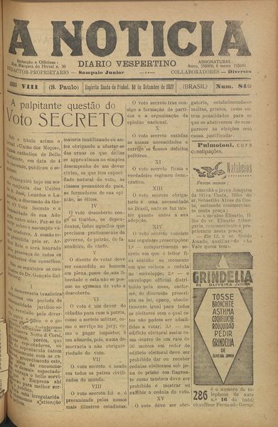 Capa de um dos jornais.
