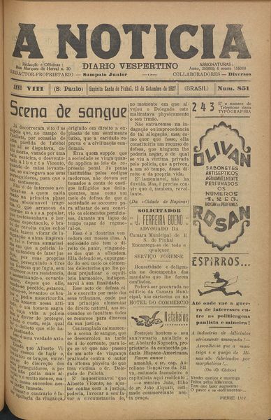 Capa de um dos jornais.